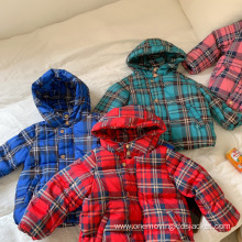 Girls Down Jacket Warm Children's Clothing Plaid